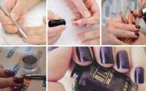 Интересные варианты, как наносить блестки на гель-лак