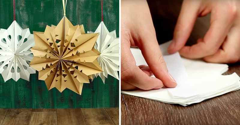 Как сделать из бумаги красивую объемную снежинку?