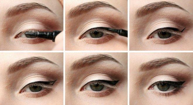 Как нужно делать стрелки при помощи жидкой подводки?